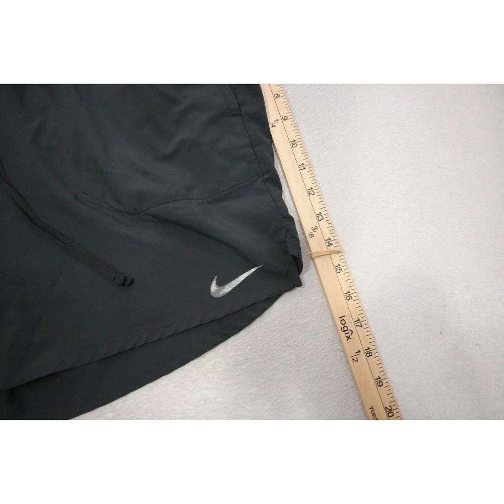 Nike Running Gym Shorts Mens XL Black Dri-FIT Mesh Back Zip Pocket Excellent